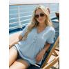 image:imageDokotoo Womens Short Sleeve Babydoll Tops Lace Trim V Neck Cotton Tunic Shirts for Women 2026 Summer Spring BlouseBeau Blue