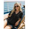 image:imageDokotoo Womens Short Sleeve Babydoll Tops Lace Trim V Neck Cotton Tunic Shirts for Women 2026 Summer Spring BlouseBlack