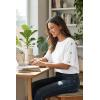 image:imageDokotoo Womens Short Sleeve Tops Crew Neck Button Casual Summer Oversized T Shirts BlousesWhite