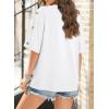 image:imageDokotoo Womens Short Sleeve Tops Crew Neck Button Casual Summer Oversized T Shirts BlousesWhite