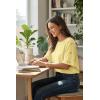 image:imageDokotoo Womens Short Sleeve Tops Crew Neck Button Casual Summer Oversized T Shirts BlousesYellow Cream