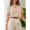 image:imageDokotoo Womens Short Sleeve Tops Dressy Casual V Neck Business Work Blouses Office ShirtsBeige