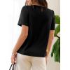 image:imageDokotoo Womens Short Sleeve Tops Dressy Casual V Neck Business Work Blouses Office ShirtsBlack