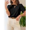 image:imageDokotoo Womens Short Sleeve Tops Dressy Casual V Neck Business Work Blouses Office ShirtsBlack