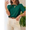 image:imageDokotoo Womens Short Sleeve Tops Dressy Casual V Neck Business Work Blouses Office ShirtsBlackish Green