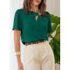 image:imageDokotoo Womens Short Sleeve Tops Dressy Casual V Neck Business Work Blouses Office ShirtsBlackish Green