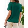image:imageDokotoo Womens Short Sleeve Tops Dressy Casual V Neck Business Work Blouses Office ShirtsBlackish Green
