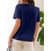 image:imageDokotoo Womens Short Sleeve Tops Dressy Casual V Neck Business Work Blouses Office ShirtsNavy Blue