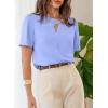image:imageDokotoo Womens Short Sleeve Tops Dressy Casual V Neck Business Work Blouses Office ShirtsSky Blue