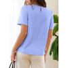 image:imageDokotoo Womens Short Sleeve Tops Dressy Casual V Neck Business Work Blouses Office ShirtsSky Blue