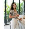 image:imageDokotoo Womens Spring Summer Casual V Neck Tops Loose Fit Short Sleeve Floral T ShirtsBlack 2