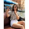 image:imageDokotoo Womens Spring Summer Casual V Neck Tops Loose Fit Short Sleeve Floral T ShirtsBlack 2