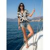 image:imageDokotoo Womens Spring Summer Casual V Neck Tops Loose Fit Short Sleeve Floral T ShirtsBlack