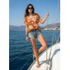 image:imageDokotoo Womens Spring Summer Casual V Neck Tops Loose Fit Short Sleeve Floral T ShirtsOrange