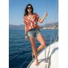 image:imageDokotoo Womens Spring Summer Casual V Neck Tops Loose Fit Short Sleeve Floral T ShirtsRed