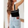 image:imageDokotoo Womens Square Neck Knit Crop Tank Tops 2026 Slim Fit Y2K Color Block Sleeveless Cami ShirtsBlack