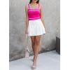 image:imageDokotoo Womens Square Neck Knit Crop Tank Tops 2026 Slim Fit Y2K Color Block Sleeveless Cami ShirtsHot Pink