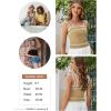 image:imageDokotoo Womens Square Neck Knit Crop Tank Tops 2026 Slim Fit Y2K Color Block Sleeveless Cami ShirtsKhaki