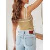 image:imageDokotoo Womens Square Neck Knit Crop Tank Tops 2026 Slim Fit Y2K Color Block Sleeveless Cami ShirtsKhaki