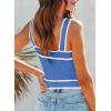 image:imageDokotoo Womens Square Neck Knit Crop Tank Tops 2026 Slim Fit Y2K Color Block Sleeveless Cami ShirtsSky Blue