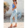 image:imageDokotoo Womens Square Neck Knit Crop Tank Tops 2026 Slim Fit Y2K Color Block Sleeveless Cami ShirtsSky Blue