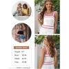 image:imageDokotoo Womens Square Neck Knit Crop Tank Tops 2026 Slim Fit Y2K Color Block Sleeveless Cami ShirtsWhite