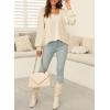 image:imageDokotoo Womens Square Neck Puff Sleeve Casual Loose Ribbed Knit Soft Blouses Tuinc TopsApricot