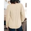 image:imageDokotoo Womens Square Neck Puff Sleeve Casual Loose Ribbed Knit Soft Blouses Tuinc TopsApricot