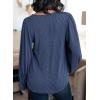 image:imageDokotoo Womens Square Neck Puff Sleeve Casual Loose Ribbed Knit Soft Blouses Tuinc TopsDirty Blue