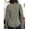 image:imageDokotoo Womens Square Neck Puff Sleeve Casual Loose Ribbed Knit Soft Blouses Tuinc TopsFour Leaf Clover