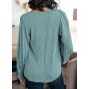 image:imageDokotoo Womens Square Neck Puff Sleeve Casual Loose Ribbed Knit Soft Blouses Tuinc TopsHaze Blue