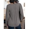 image:imageDokotoo Womens Square Neck Puff Sleeve Casual Loose Ribbed Knit Soft Blouses Tuinc TopsMedium Grey