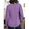 image:imageDokotoo Womens Square Neck Puff Sleeve Casual Loose Ribbed Knit Soft Blouses Tuinc TopsOrchid Mist