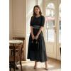 image:imageDokotoo Womens Summer 2026 Casual Midi Maxi Dresses Lightweight Short Sleeve Crew Neck Elastic Waist Smocked Boho DressBlack