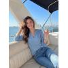 image:imageDokotoo Womens Summer 2026 Hollow Out Blouses 34 Length Sleeve Business Tops Dressy Casual V Neck Cute TShirtsBeau Blue