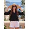 image:imageDokotoo Womens Summer 2026 Hollow Out Blouses 34 Length Sleeve Business Tops Dressy Casual V Neck Cute TShirtsBlack