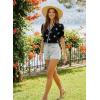 image:imageDokotoo Womens Summer Boho Floral Ruffle Shirt Puff Short Sleeve V Neck Casual Trendy Cute Blouse TopsBlack