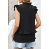 image:imageDokotoo Womens Summer Casual Sleeveless Tops Loose V Neck Ruffled Sleeve Vacation Tank Top Shirts OutfitsBlack