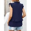 image:imageDokotoo Womens Summer Casual Sleeveless Tops Loose V Neck Ruffled Sleeve Vacation Tank Top Shirts OutfitsDark Blue