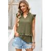 image:imageDokotoo Womens Summer Casual Sleeveless Tops Loose V Neck Ruffled Sleeve Vacation Tank Top Shirts OutfitsGreen