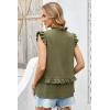 image:imageDokotoo Womens Summer Casual Sleeveless Tops Loose V Neck Ruffled Sleeve Vacation Tank Top Shirts OutfitsGreen