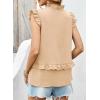 image:imageDokotoo Womens Summer Casual Sleeveless Tops Loose V Neck Ruffled Sleeve Vacation Tank Top Shirts OutfitsKhaki