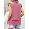 image:imageDokotoo Womens Summer Casual Sleeveless Tops Loose V Neck Ruffled Sleeve Vacation Tank Top Shirts OutfitsPink