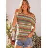 image:imageDokotoo Womens Summer Color Block Boho Casual T Shirts 2026 Short Sleeve Crewneck Off Shoulder TopsGreen