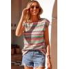 image:imageDokotoo Womens Summer Color Block Boho Casual T Shirts 2026 Short Sleeve Crewneck Off Shoulder TopsPink