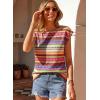 image:imageDokotoo Womens Summer Color Block Boho Casual T Shirts 2026 Short Sleeve Crewneck Off Shoulder TopsRose Red
