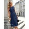 image:imageDokotoo Womens Summer Dresses 2026 Sleeveless Crewneck Gold Buckle Tie Belt Back Slit Casual Elegant Midi DressNavy