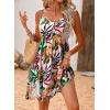 image:imageDokotoo Womens Summer Dresses Floral V Neck Spaghetti Strap Flowy Boho Dresses SundressApricot
