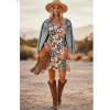 image:imageDokotoo Womens Summer Dresses Floral V Neck Spaghetti Strap Flowy Boho Dresses SundressApricot