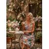 image:imageDokotoo Womens Summer Dresses Floral V Neck Spaghetti Strap Flowy Boho Dresses SundressApricot